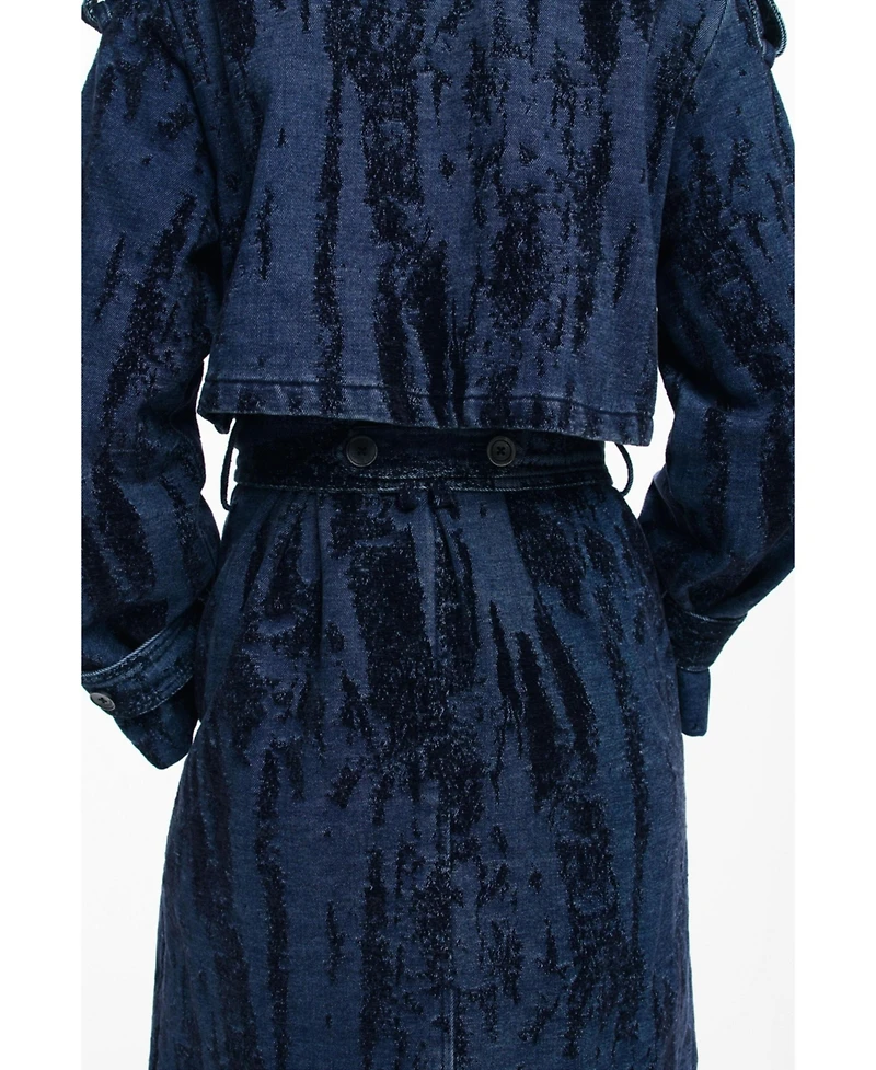Desigual Women's Degraded denim trench coat