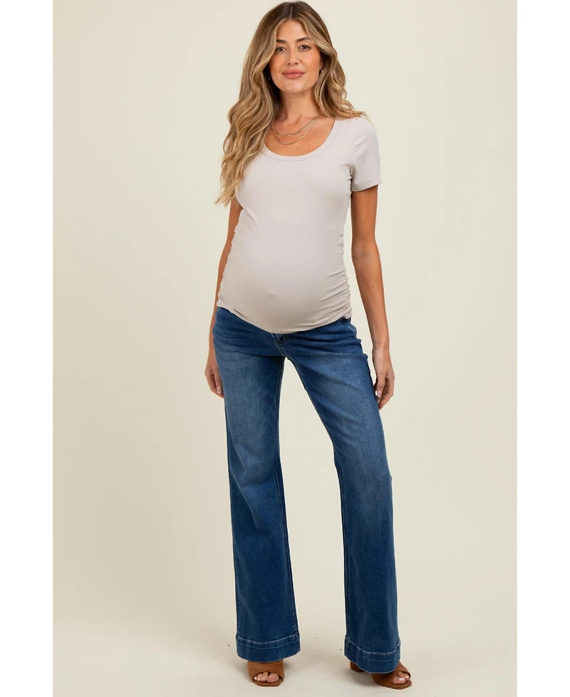Pinkblush Maternity Navy Blue Wide Hem Flare Jeans
