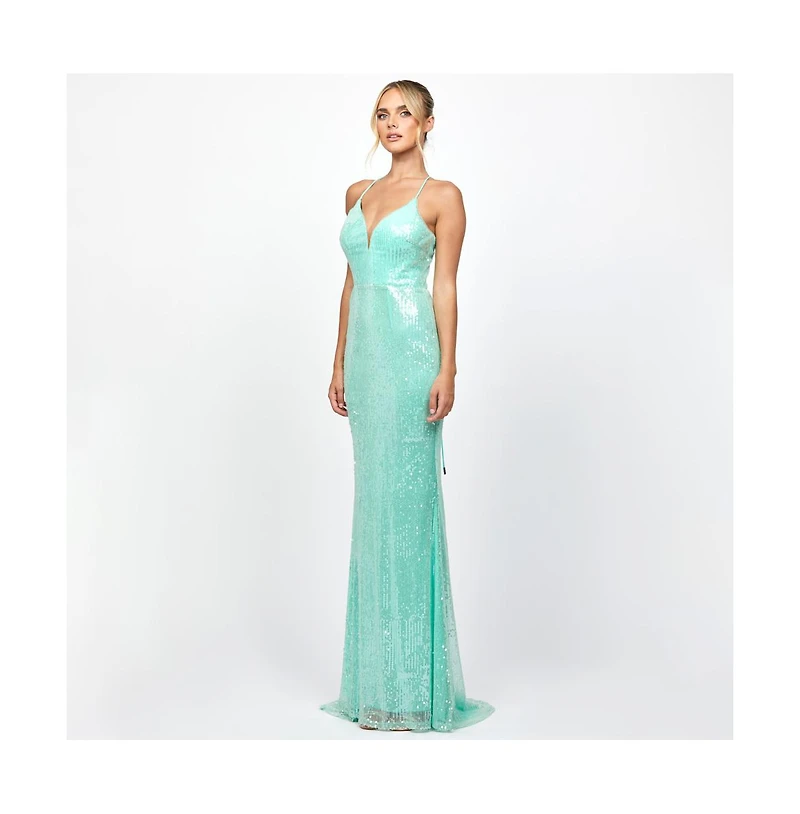 Bariano Indyana Sequin Strappy Back Maxi