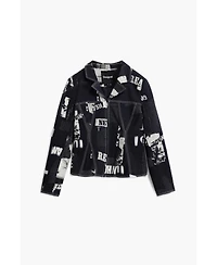 Desigual Women's Newspaper zipper blazer
