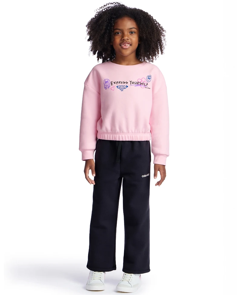 Color Lab Girls 2T-6X Crewneck Long Sleeve Sweatshirt