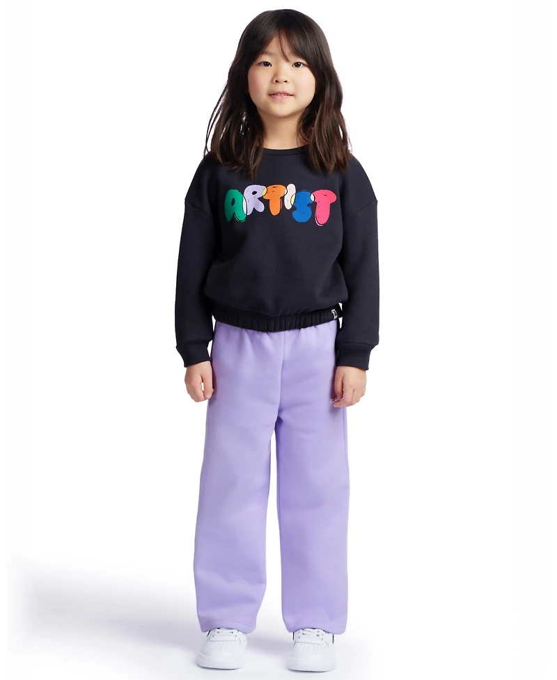 Color Lab Girls 2T-6X Crewneck Long Sleeve Sweatshirt