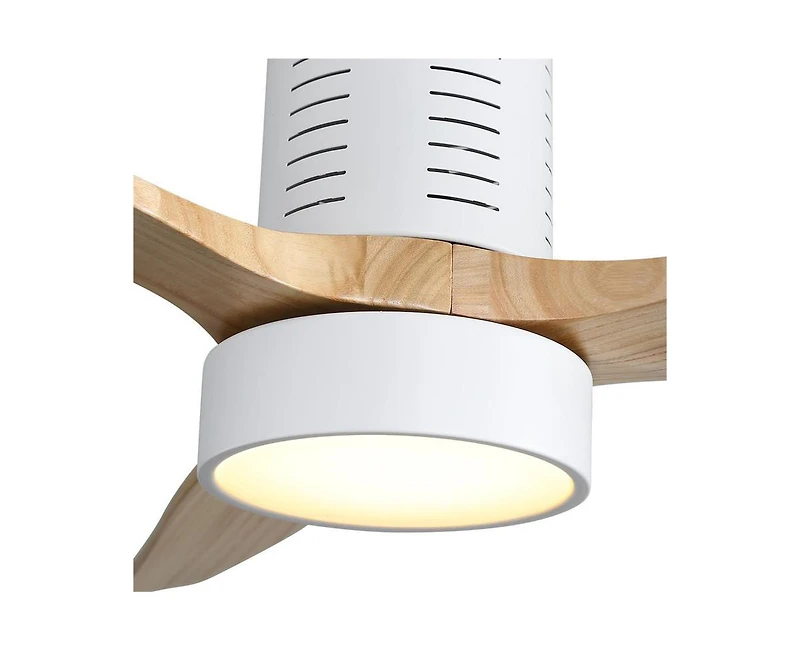 52-inch Modern White 3-Blade Flush Mount Fans Supports Remote Control 6-Speed Arbitrary Adjustment and Timing Function