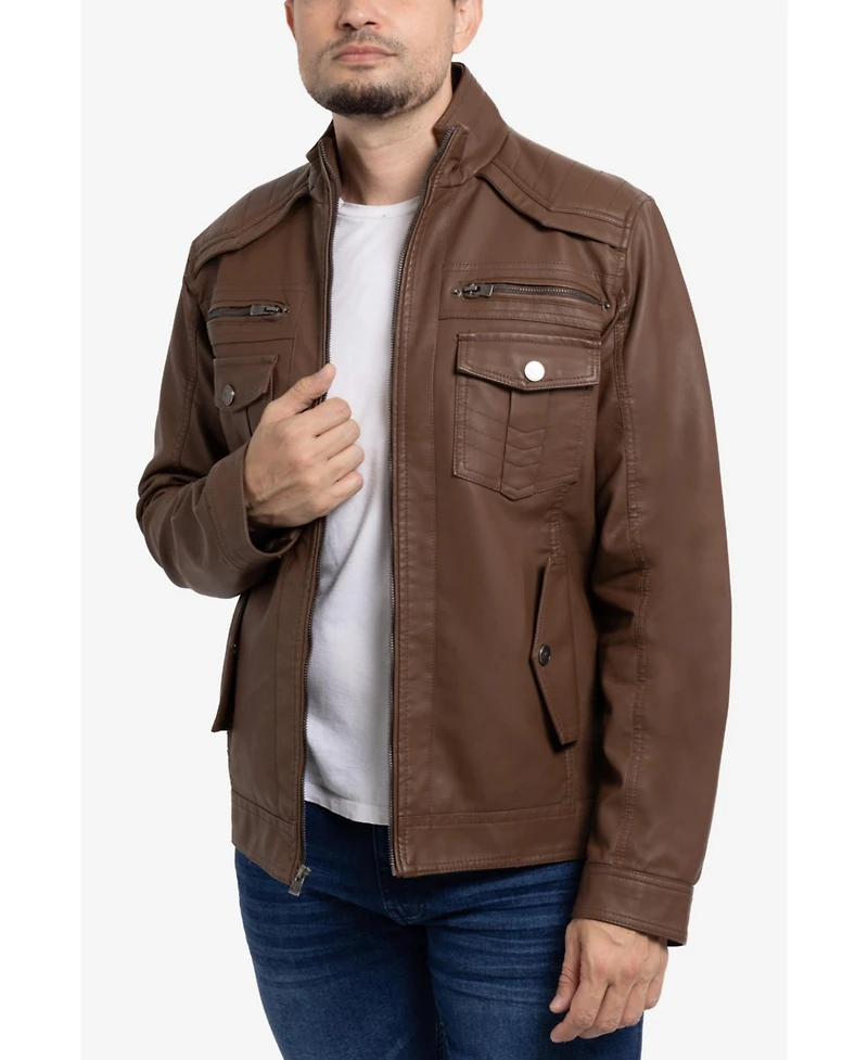 Xray Men's Utility Jacket With Faux Shearling Lining