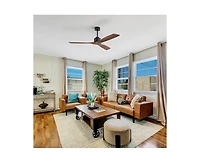 60-inch Modern Black 3-Blade Solid Wood Ceiling Fan Without Light With 6-Speed Remote Control and Forward Reverse Function For Indoor