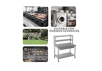 Aecojoy Stainless Steel Table with Shelves and Drawer 48"x24" Prep Table for Commercial Kitchen