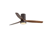 52-inch Modern 3-Blade Flush Mount Fans Supports Remote Control 6-Speed Arbitrary Adjustment and Timing Function
