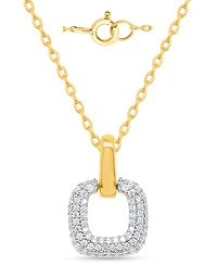 Macy's White Diamond Pendant Necklace (1/4 ct. t.w.) in 14K Gold Plating with Sterling Silver