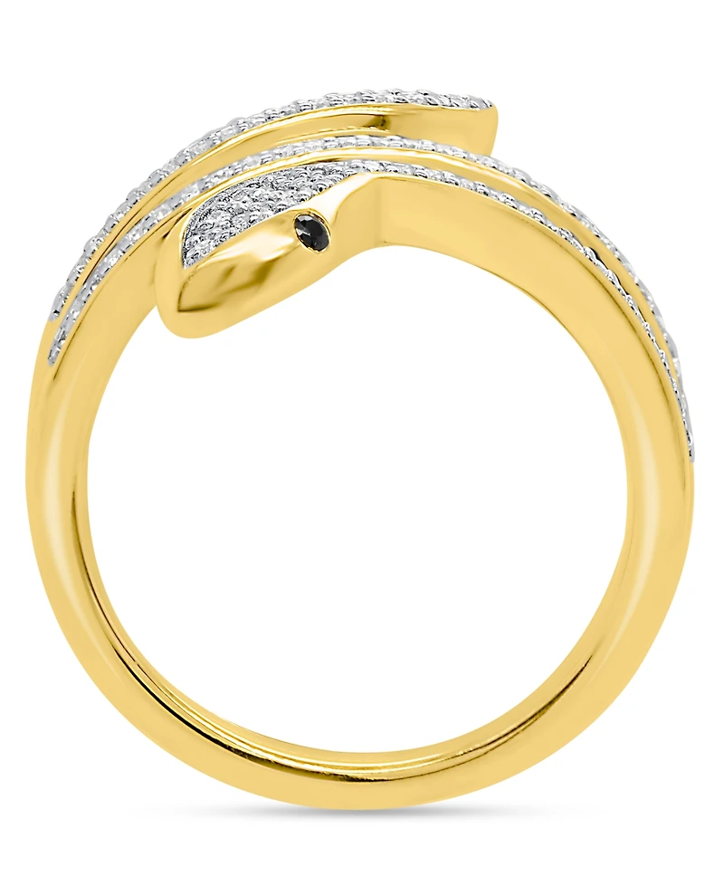 Macy's White Diamond Ring (1/3 ct. t.w.) 14K Gold Plated with Sterling Silver