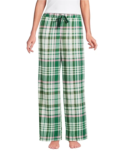 Lands' End Women's Flannel Wide Leg Sleep Pants