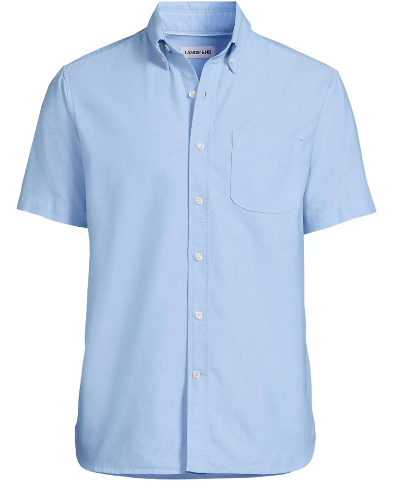 Lands' End Men's Short Sleeve Sail Rigger Oxford Shirt