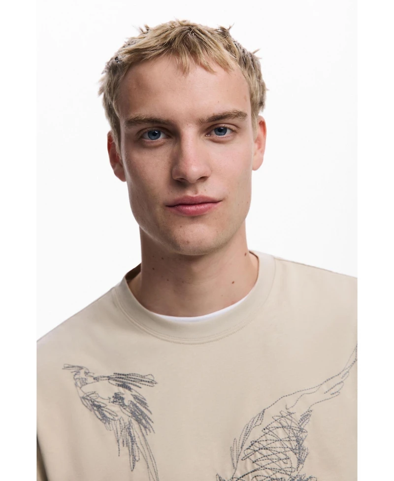 Desigual Men's T-shirt with carp drawings