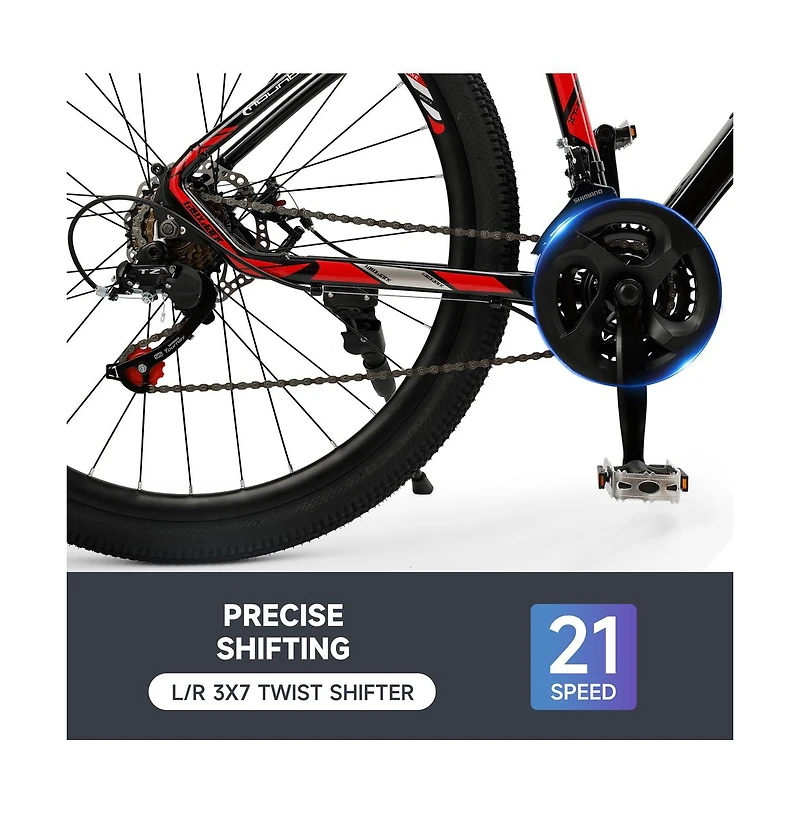 Artudatech 27.5" Wheels Cycling Adults Mountain Bike 21 Speed Bicycle Men Women