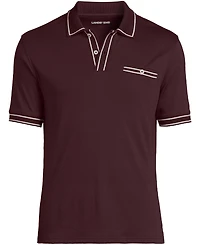 Lands' End Men's Short Sleeve Tipped Welt Pocket Supima Polo