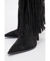 Prologue Shoes Gueras Fringe Pointed Toe Boot (Women)