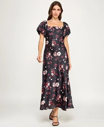 Row A Women's Short Bubble Sleeves Dress
