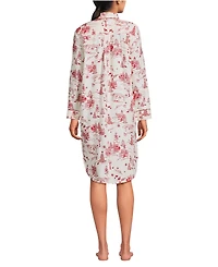 Lands' End Women's Flannel Long Sleeve Sleepshirt Nightgown