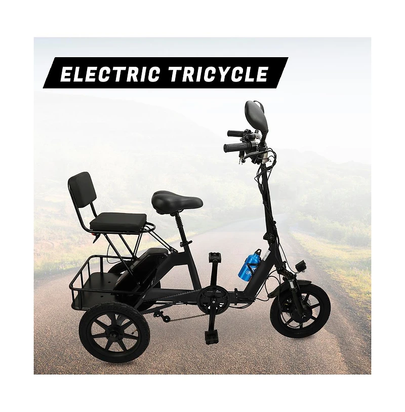 Artudatech Three Wheel Electric Tricycle for Adults 3 Motorized Folding E-Bike
