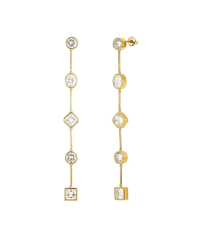 Carmela Bezel Crystal Drop Earrings