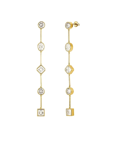 Carmela Bezel Crystal Drop Earrings