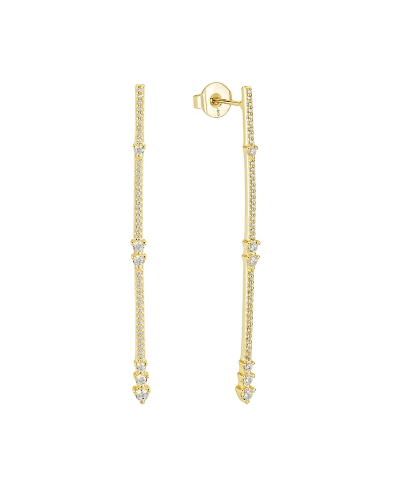 Untamed Petals Eternity Pave Linear Drop Earrings