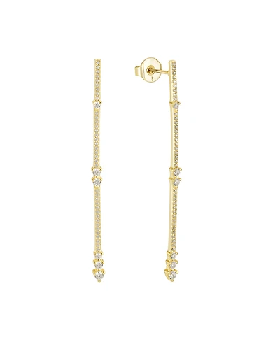 Untamed Petals Eternity Pave Linear Drop Earrings