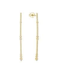 Untamed Petals Eternity Pave Linear Drop Earrings