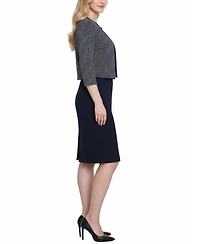 Ny Collection Women's Scoop Neck 3/4 Sleeve Dress