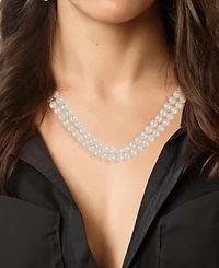 Macy's Cultured Freshwater Pearl (6-7mm) Two Strand Necklace in Sterling Silver