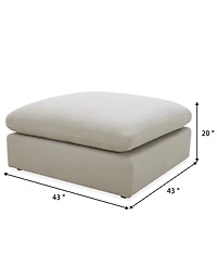 Furniture Fog 43" Fabric Ottoman Sofa