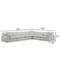Furniture Fog 6-Pc. Fabric L-Sectional Sofa Set