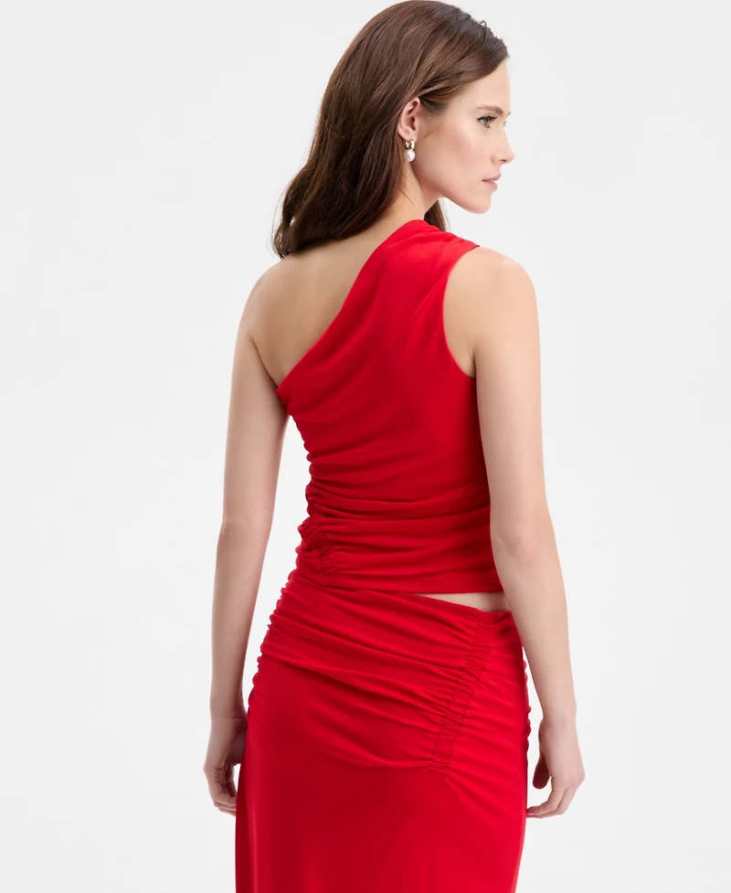 Bar Iii Women's Asymmetrical Ruched Top, Macy's Exclusive