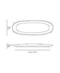 Porto Brasil 14.17" Stoneware Large Shallow Oval Platters, Set of 4
