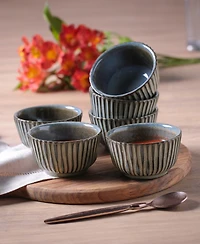 Porto Brasil Stoneware Linhas Ramekins, Set of 6
