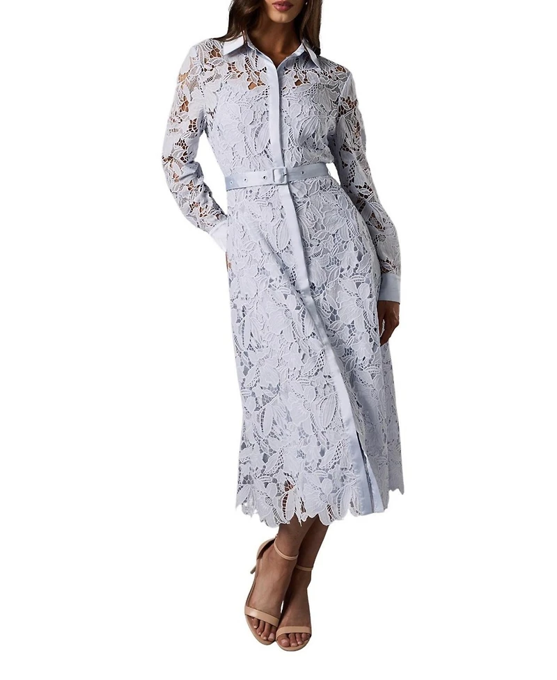 Coast Lace Long Sleeve Shirt Dress