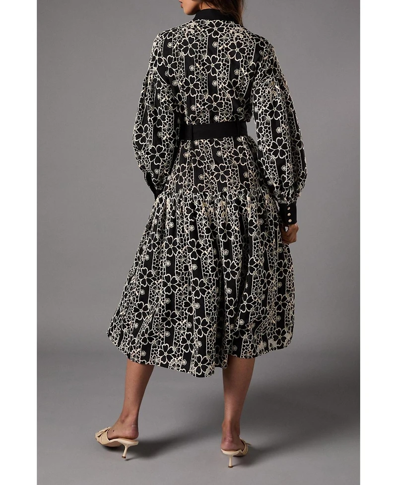 Coast Women's Long Sleeve Belted Shirt Dress