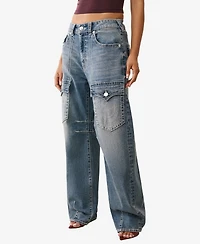 True Religion Women's Bailey Barrel Big Flap Jeans