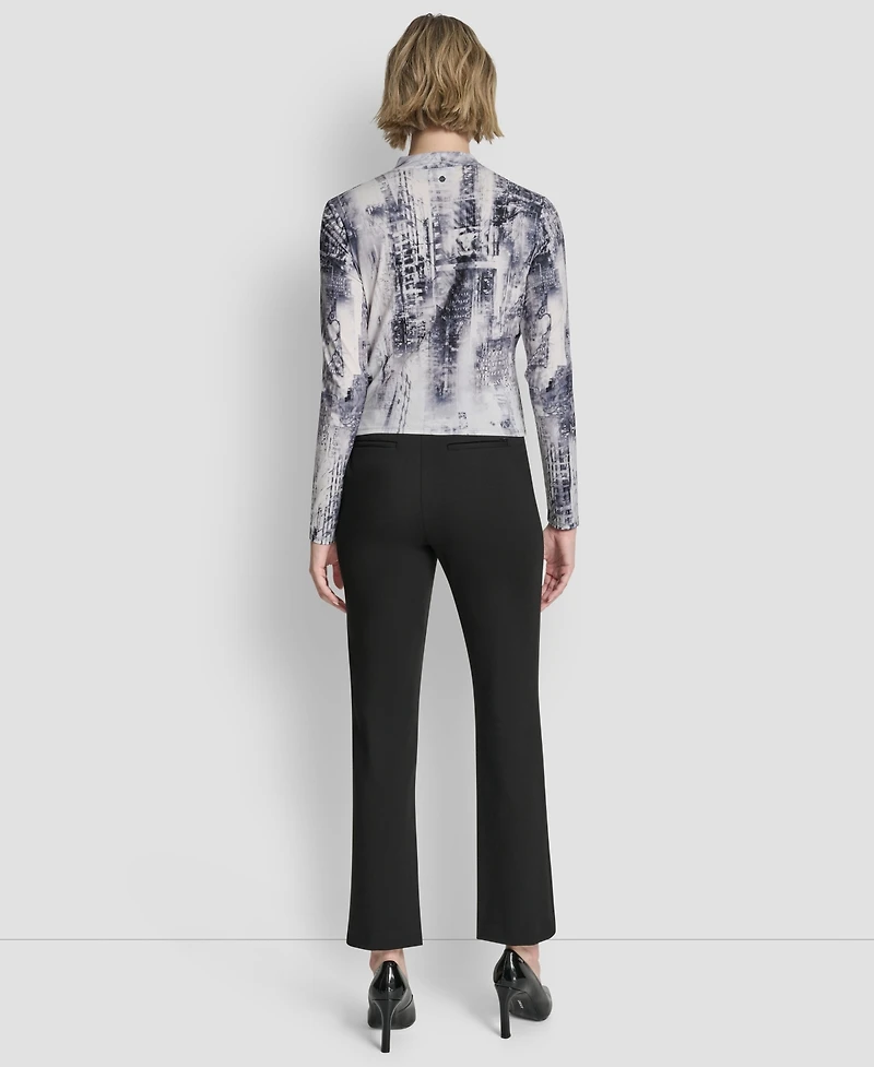 Dkny Petite Long Sleeve Wrap Top