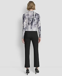 Dkny Petite Long Sleeve Wrap Top