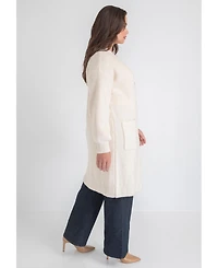 June + Vie Women's Midi-Length Button-Down Cardigan