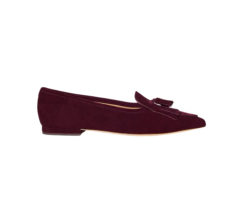 Lauren Ralph Women's Londyn Sheep-Suede Kiltie Ballet Flats