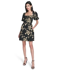 Vince Camuto Women's Square Neck Puff Sleeves Dress
