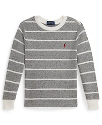 Polo Ralph Lauren Toddler and Little Boys Striped Waffle Cotton Long-Sleeve Tee