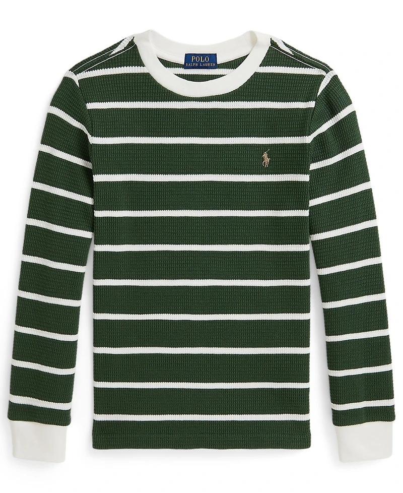 Polo Ralph Lauren Toddler and Little Boys Striped Waffle Cotton Long-Sleeve Tee