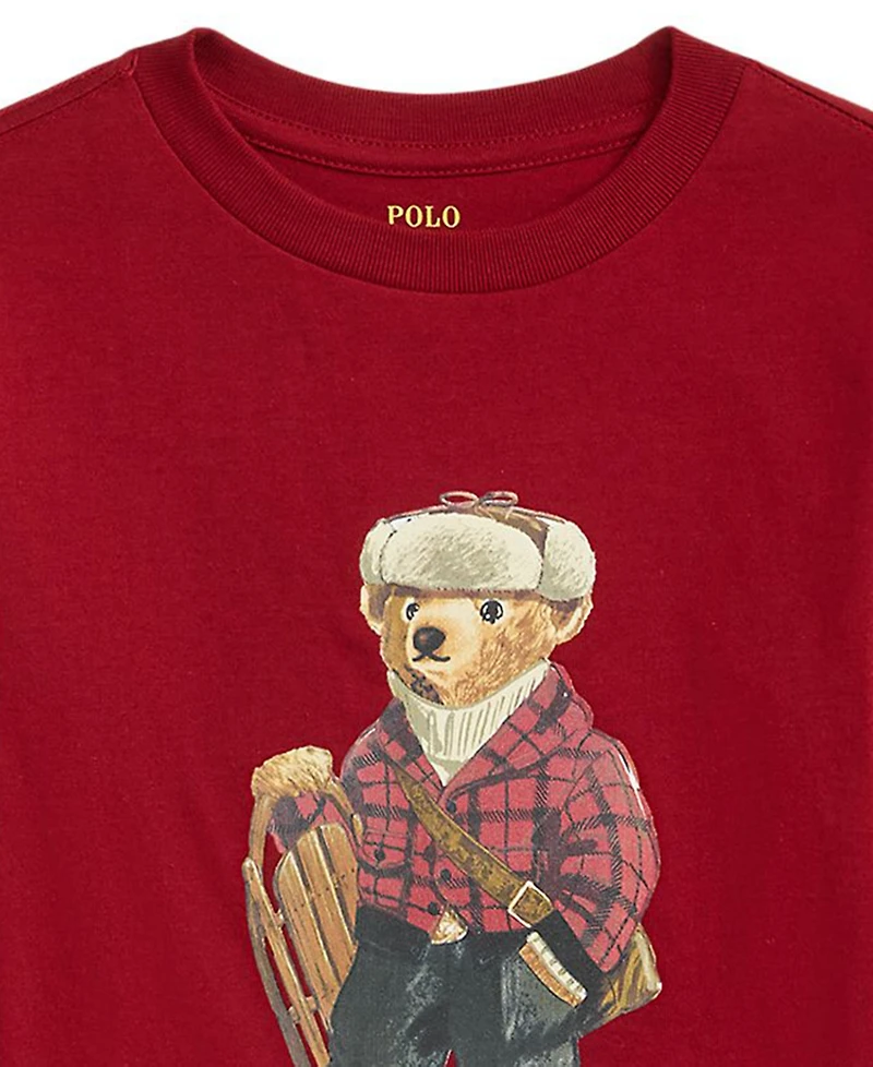 Polo Ralph Lauren Toddler and Little Boys Polo Bear Cotton Long-Sleeve Tee