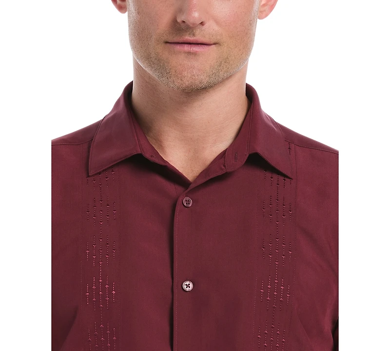 Cubavera Men's Tonal Argyle Embroidery Short Sleeves Shirt