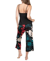 Linea Donatella Women's 3-Piece Sharifa Floral Top, Pants and Robe Pajama Set