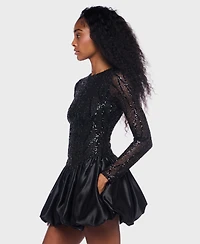 Alex & Sophia Junior's Long Sleeve Round Neck Bubble Dress