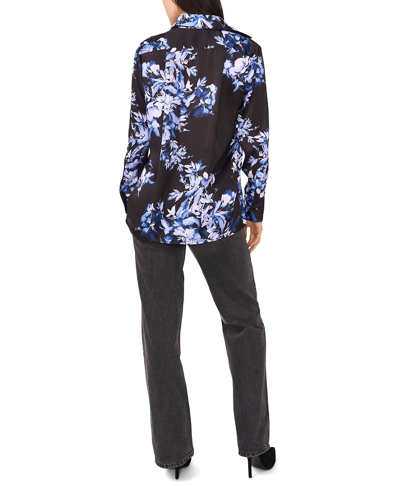 1.state Women's Printed Long Sleeve Top