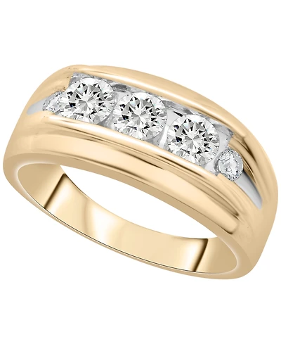 Macy's Men's Diamond (1 ct. t.w.) 5-Stone Ring in 10K Yellow Gold
